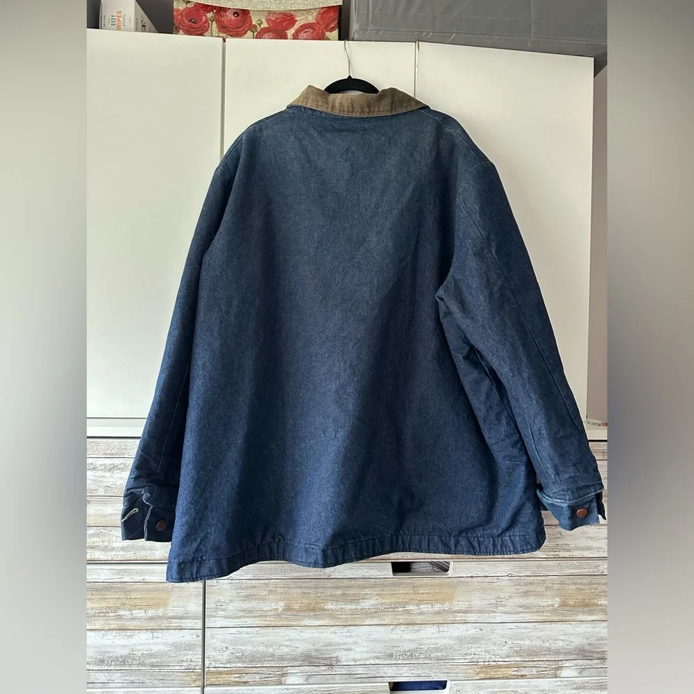 🧥 Vintage Big Ben Wrangler Blanket Lined Denim Chore Coat USA Size 52